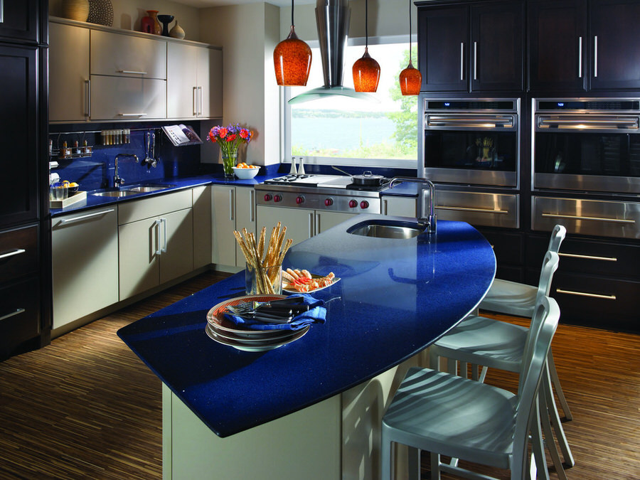 Bala Blue Precision Stone Design, Blue Kitchen Countertops Quartz