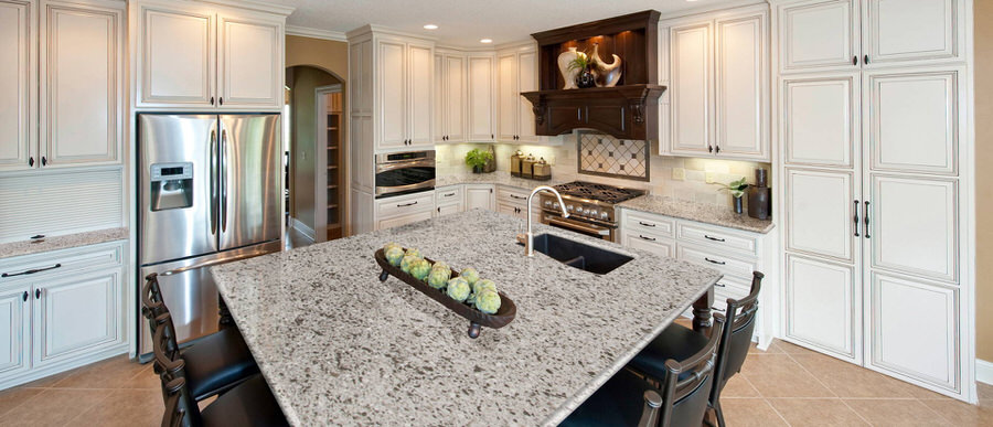 cascade white quartz kitchen