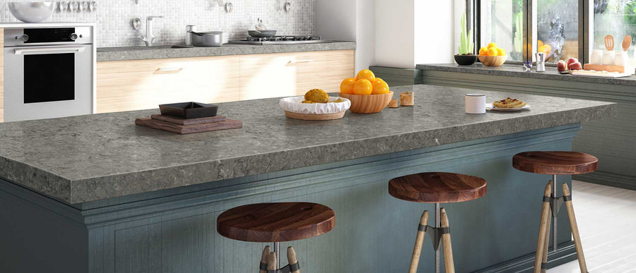 Fantasy Gray Quartz countertops #4