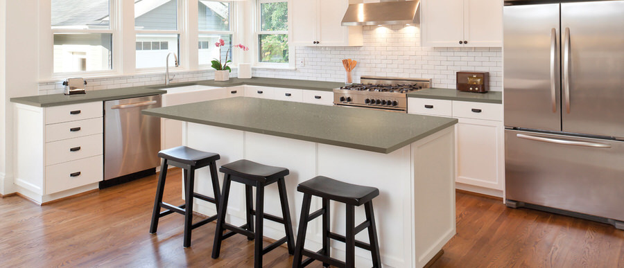 Fossil Brown Quartz countertops #4