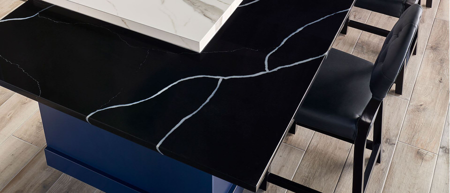 Marquina Midnight Quartz countertops #4