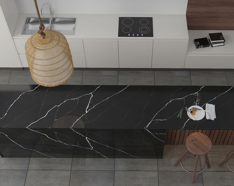 Nero Marquina Quartz countertops #3