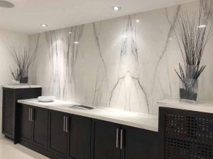 Porcelain Countertop w/ Miter Edge & Full Height  portfolio #1