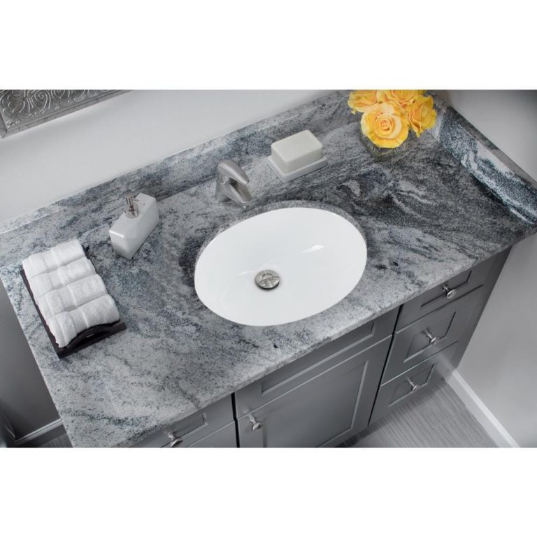 Porcelain Oval Bathroom Undermount Sink 1714 Precision Stone Design