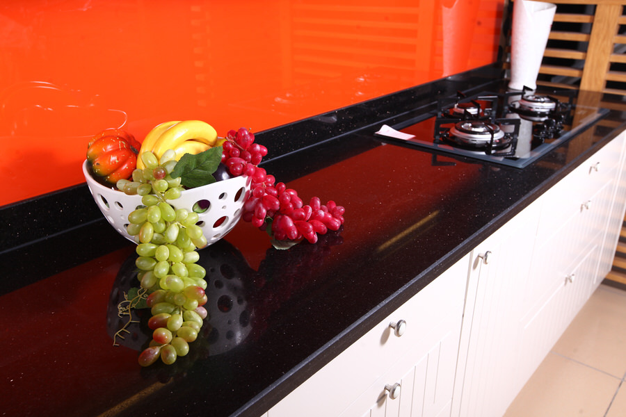 Sparkling Black Quartz countertops #3