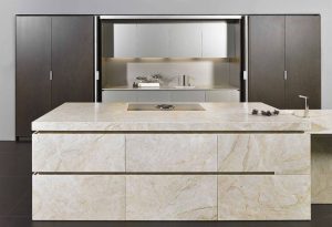 Taj Mahal Leathered Quartzite countertops #4