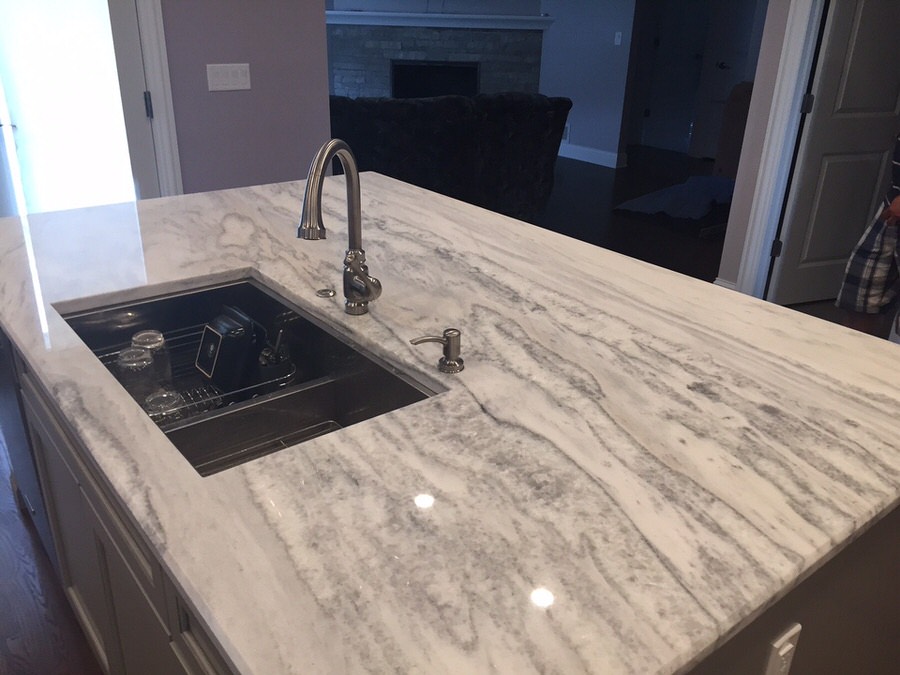 White Fantasy Quartzite countertops #3