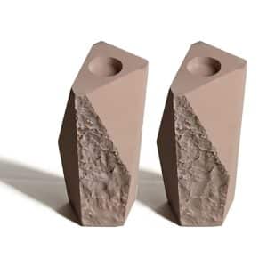 LINEA SANDSTONE CANDLESTAND - SET OF 2